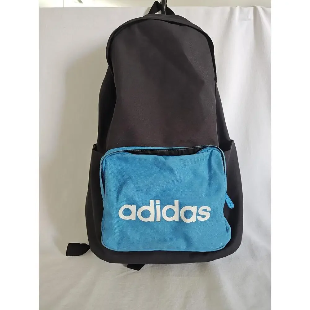 Adidas large blue Backpack School work Travel Gym bag Pockets‎ Front pouch